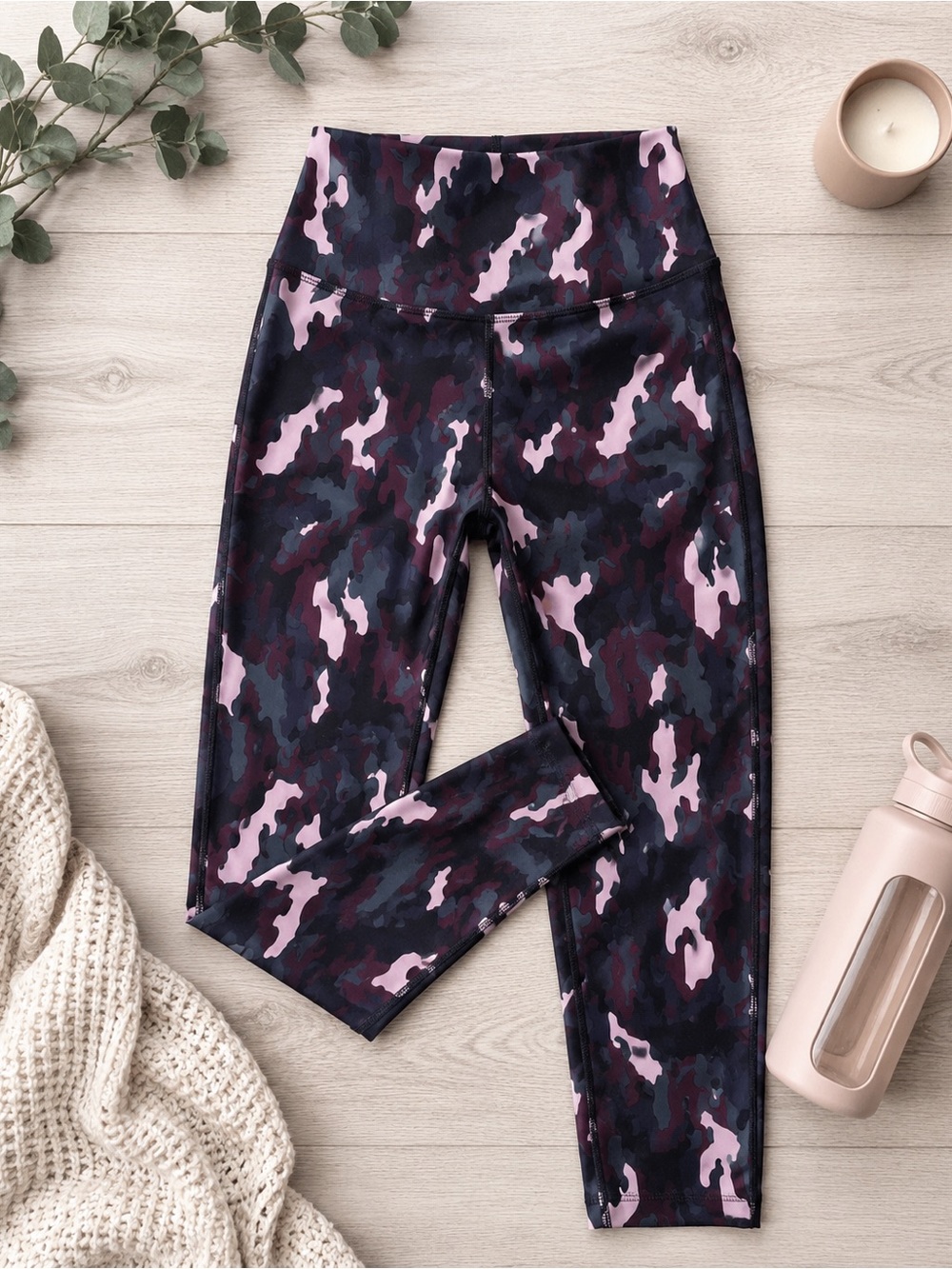 Fabletics Define Powerhold 7/8 Leggins High Waisted Athletic Yoga Camo Women XL